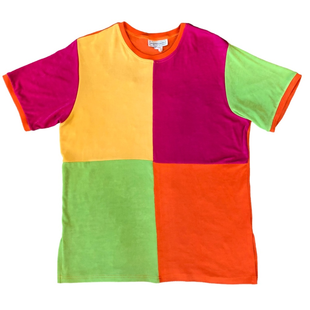 Vintage Impressions of California color-block Top L Made in USA